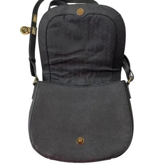 MICHAEL KORS HAMILTON GENUINE LEATHER BLACK LARGE MESSENGER BAG-LIKE NEW - Picture 9 of 13